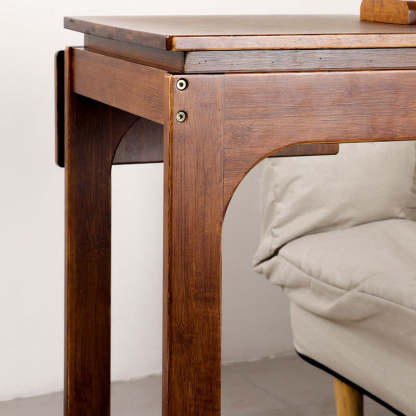 Minimalist C-Shape Wood End Table 2-Tier