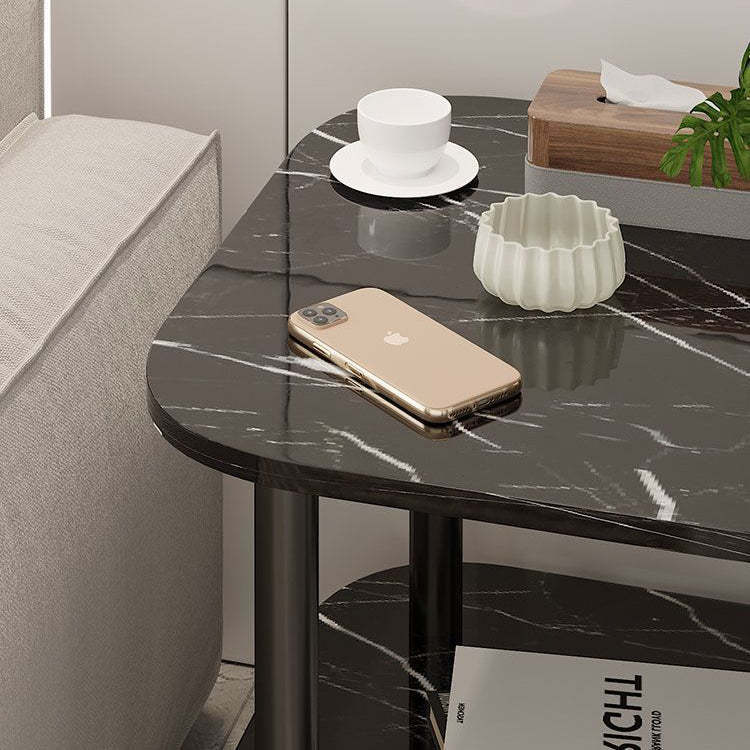 Scandinavian Cylinder Wood End Table 2-Tier — Wood Color