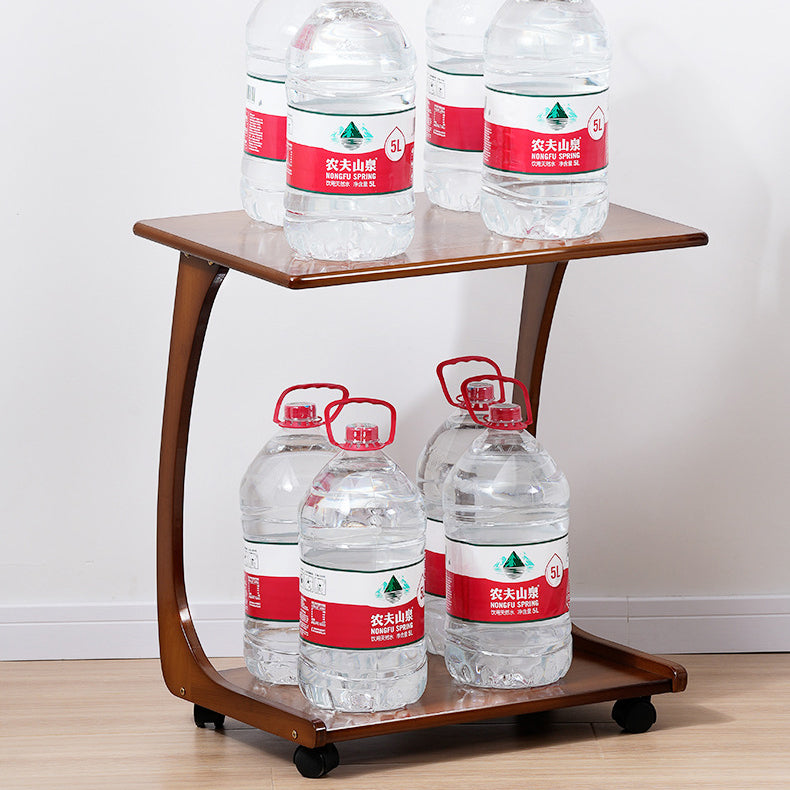 Minimalist C-Shape Bamboo End Table 2-Tier