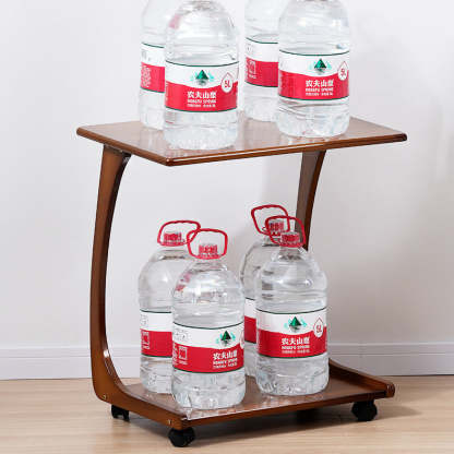 Minimalist C-Shape Bamboo End Table 2-Tier