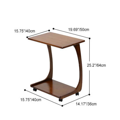 Minimalist C-Shape Bamboo End Table 2-Tier