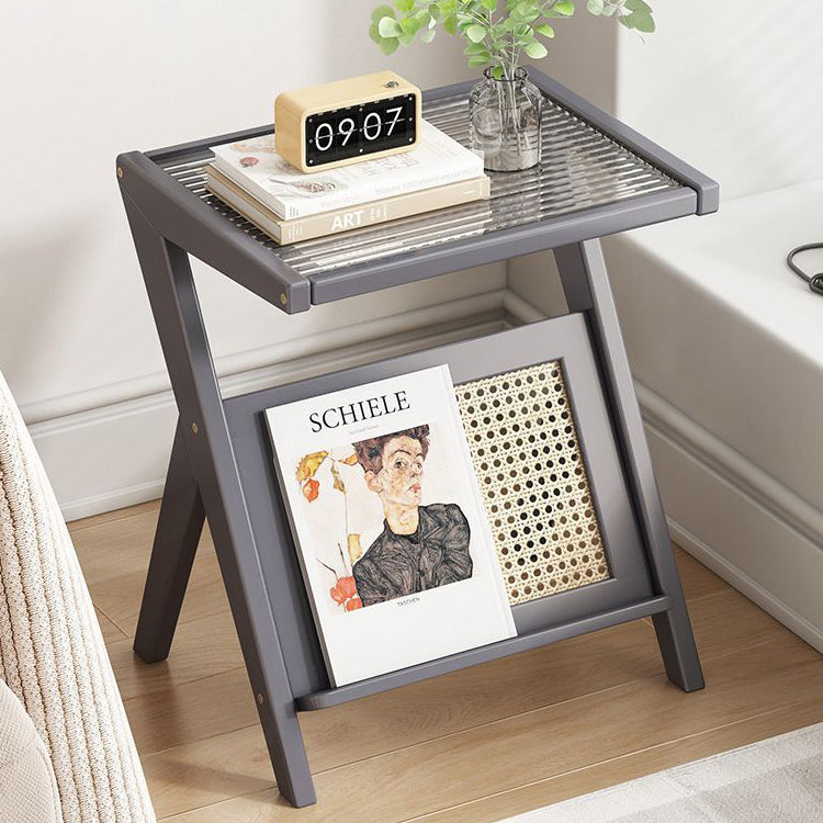 Minimalist Triangle Support Glass End Table