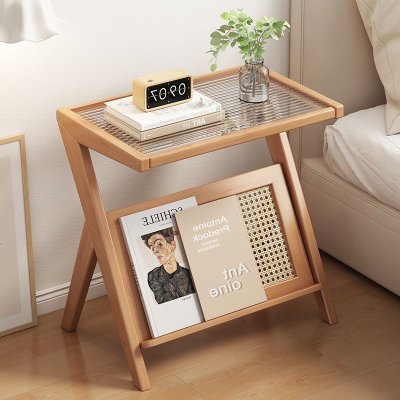 Minimalist Triangle Support Glass End Table
