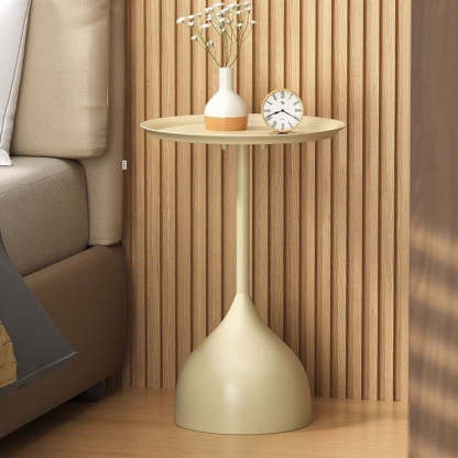Vintage Wine Glass Iron End Table — Black