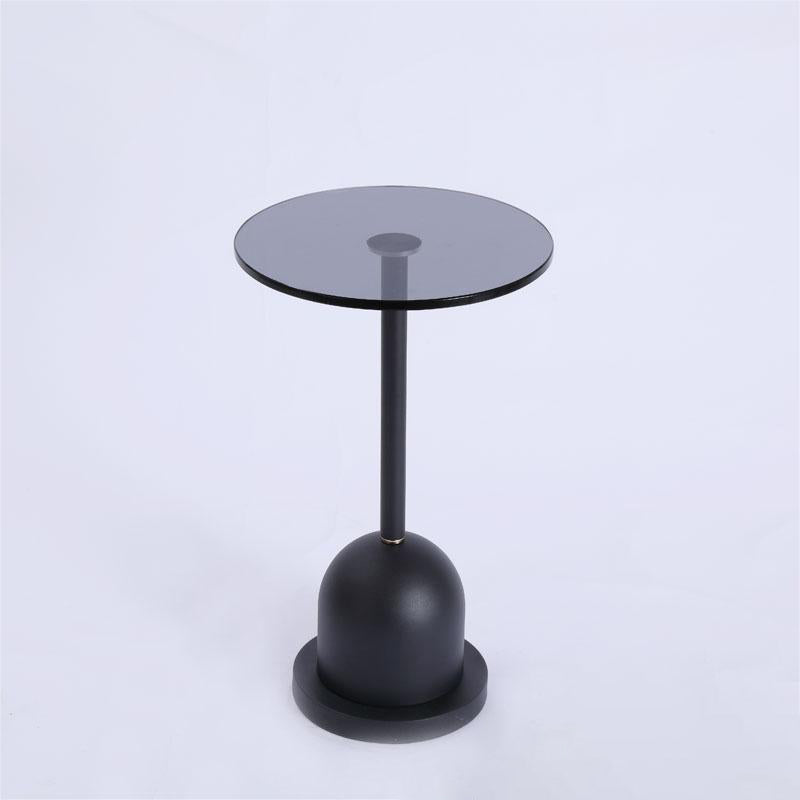 Chrome metal glass ceramic end column end & side tables - minimalist