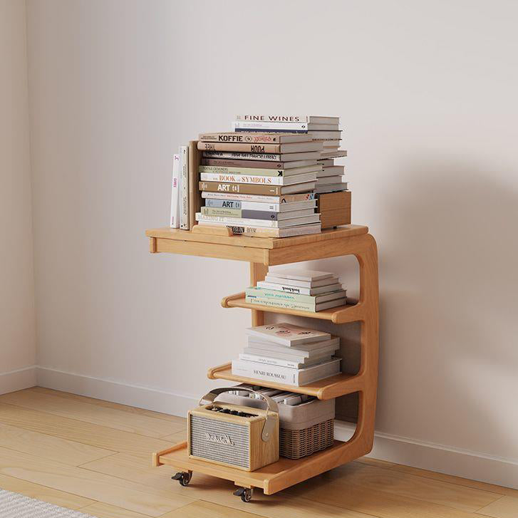 Minimalist Removable Rubberwood End Table 4-Tier