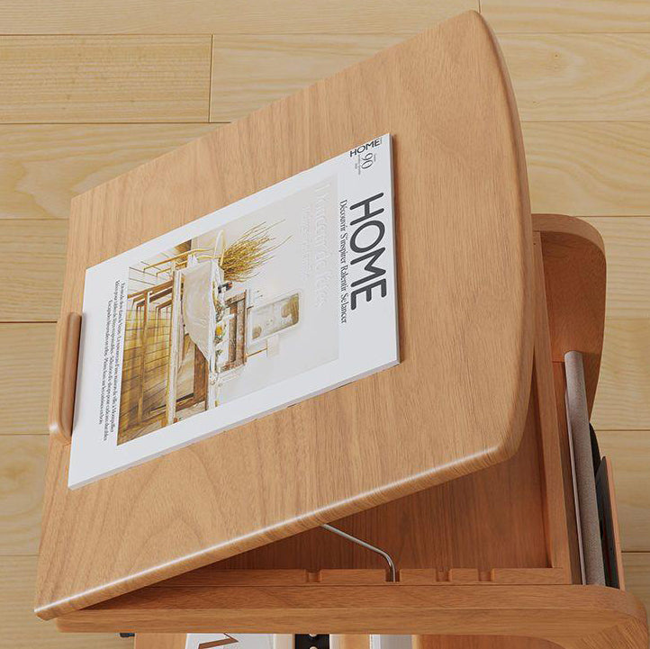 Minimalist Removable Rubberwood End Table 4-Tier