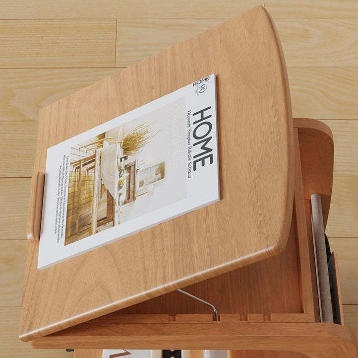 Minimalist Removable Rubberwood End Table 4-Tier