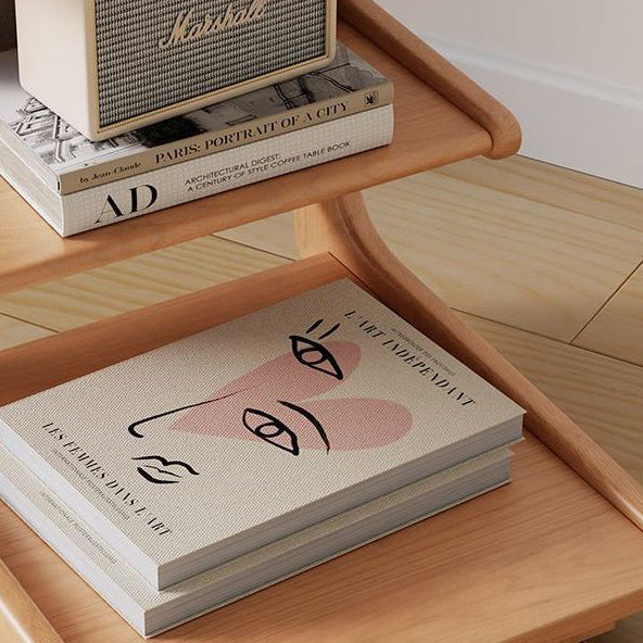 Minimalist Removable Rubberwood End Table 4-Tier