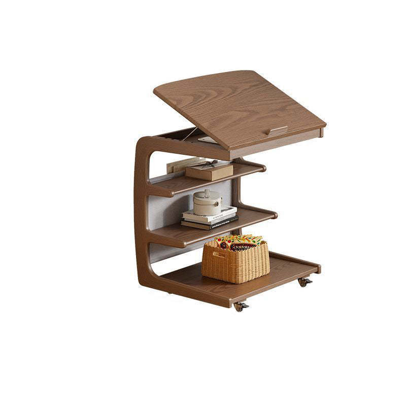 Minimalist Removable Rubberwood End Table 4-Tier