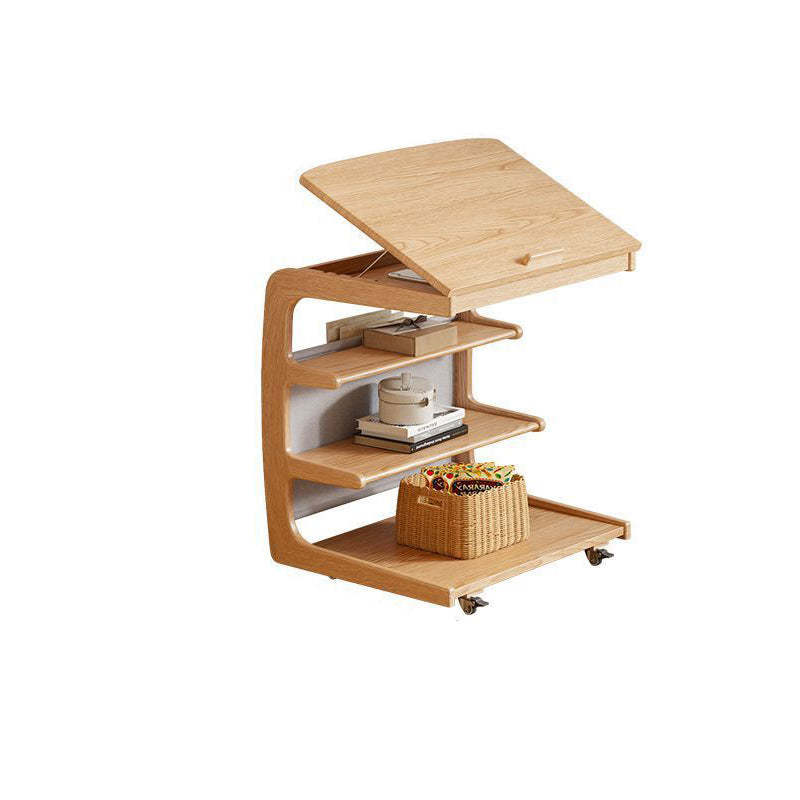 Minimalist Removable Rubberwood End Table 4-Tier