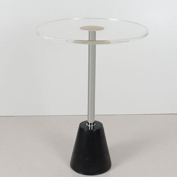 Modern Cylinder Cone Acrylic Marble End Table
