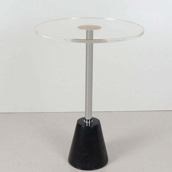 Modern Cylinder Cone Acrylic Marble End Table