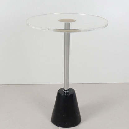 Modern Cylinder Cone Acrylic Marble End Table