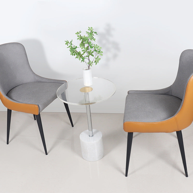 Modern Cylinder Cone Acrylic Marble End Table