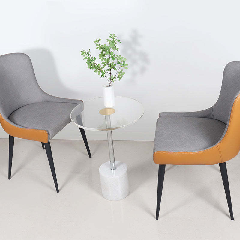 Modern Cylinder Cone Acrylic Marble End Table