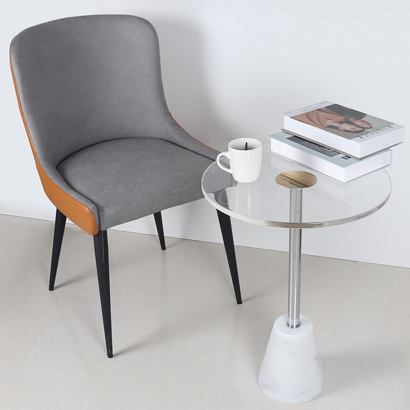 Modern Cylinder Cone Acrylic Marble End Table