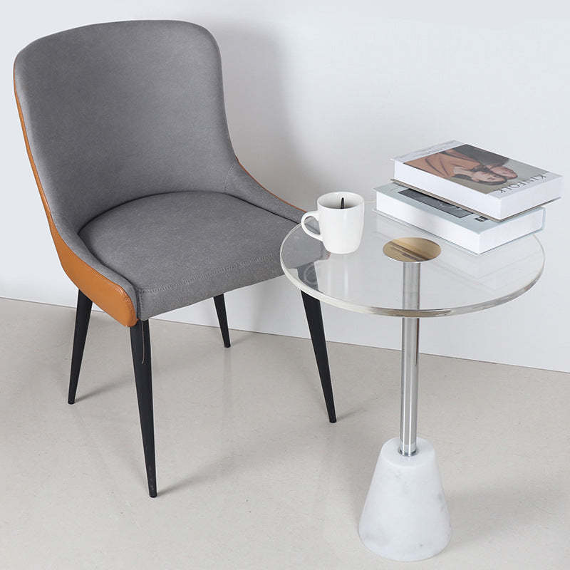 Modern Cylinder Cone Acrylic Marble End Table