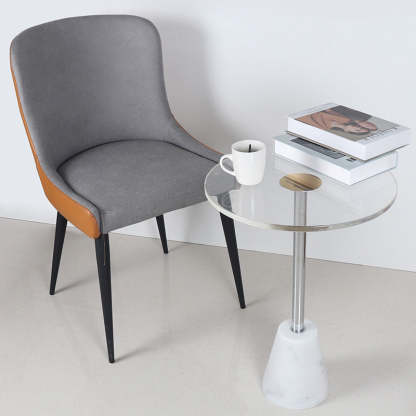 Modern Cylinder Cone Acrylic Marble End Table