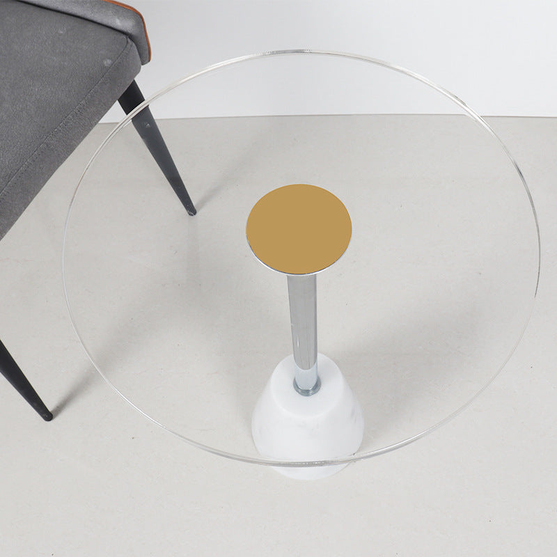 Modern Cylinder Cone Acrylic Marble End Table