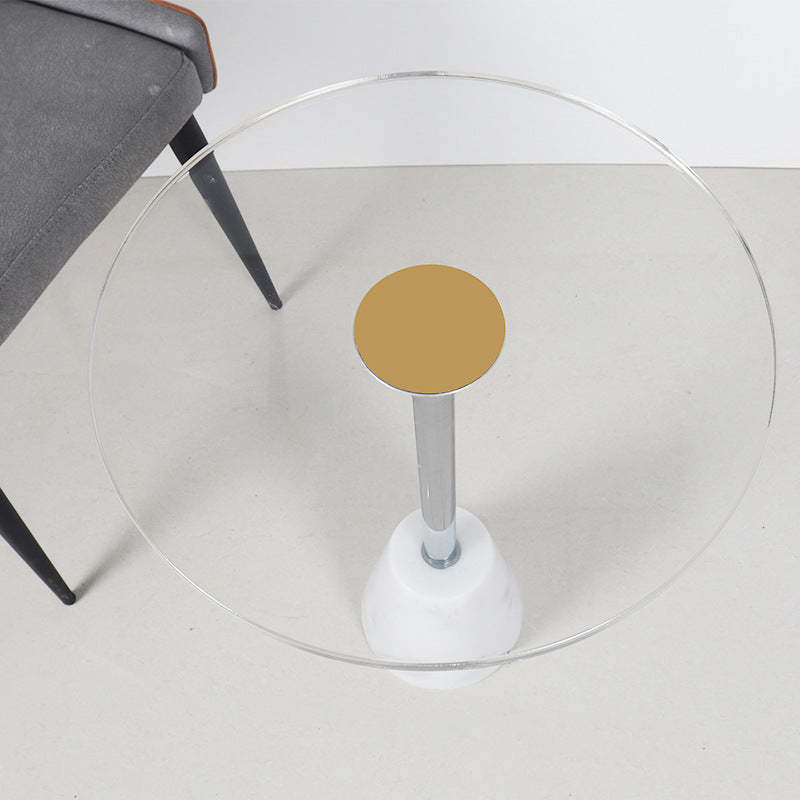 Modern Cylinder Cone Acrylic Marble End Table