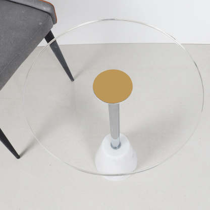 Modern Cylinder Cone Acrylic Marble End Table