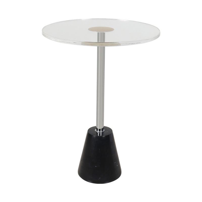 Modern Cylinder Cone Acrylic Marble End Table