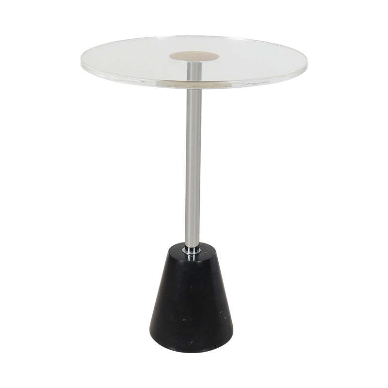 Modern Cylinder Cone Acrylic Marble End Table