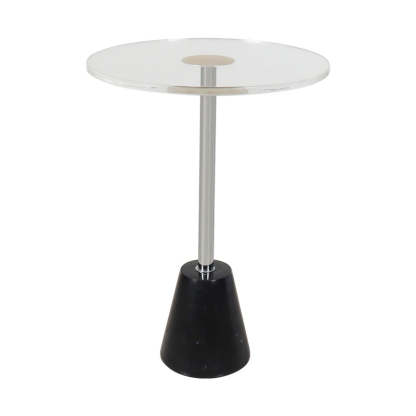 Modern Cylinder Cone Acrylic Marble End Table