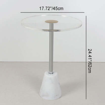 Modern Cylinder Cone Acrylic Marble End Table