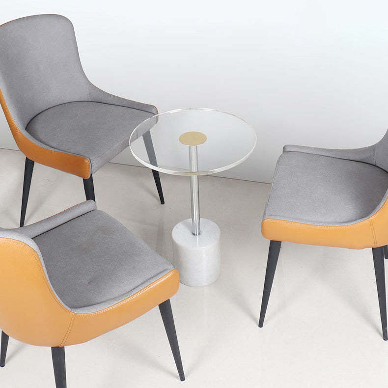 Modern Cylinder Cone Acrylic Marble End Table