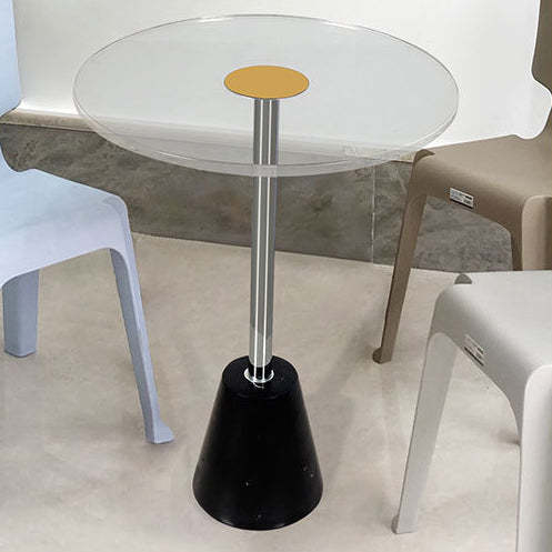 Modern Cylinder Cone Acrylic Marble End Table — Cylinder / Black