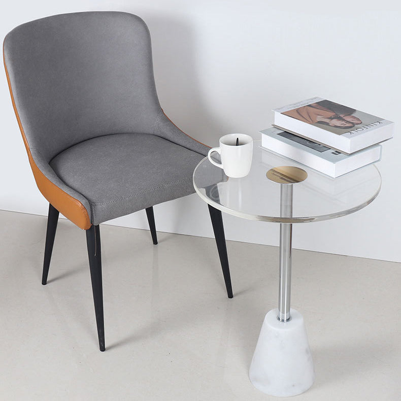 Modern Cylinder Cone Acrylic Marble End Table