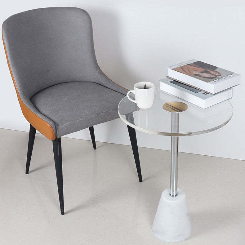 Modern Cylinder Cone Acrylic Marble End Table