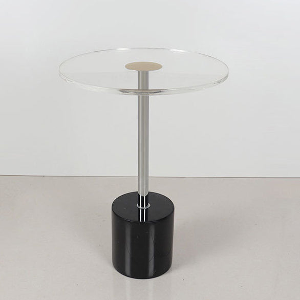 Modern Cylinder Cone Acrylic Marble End Table