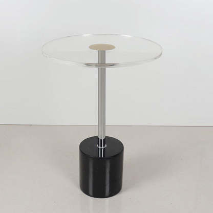 Modern Cylinder Cone Acrylic Marble End Table