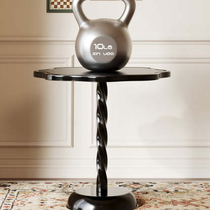 Art Deco Petal Spiral End Table — Black