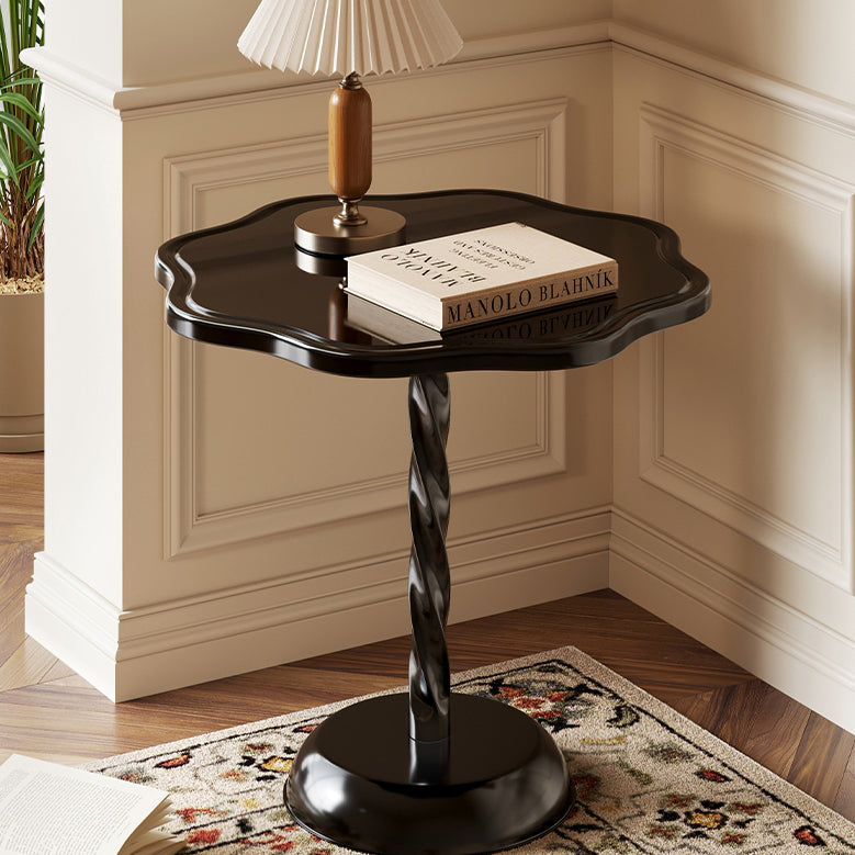 Art Deco Petal Spiral End Table — White