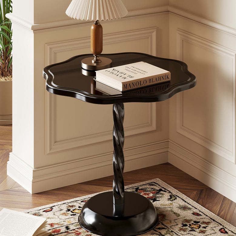 Art Deco Petal Spiral End Table — White