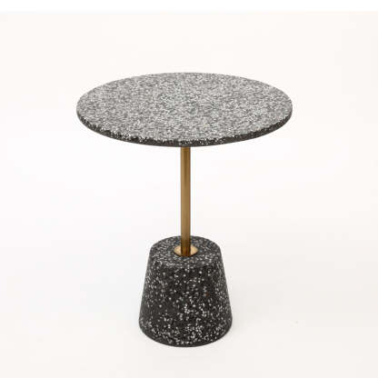 Scandinavian Tapered Graphite Iron End Table