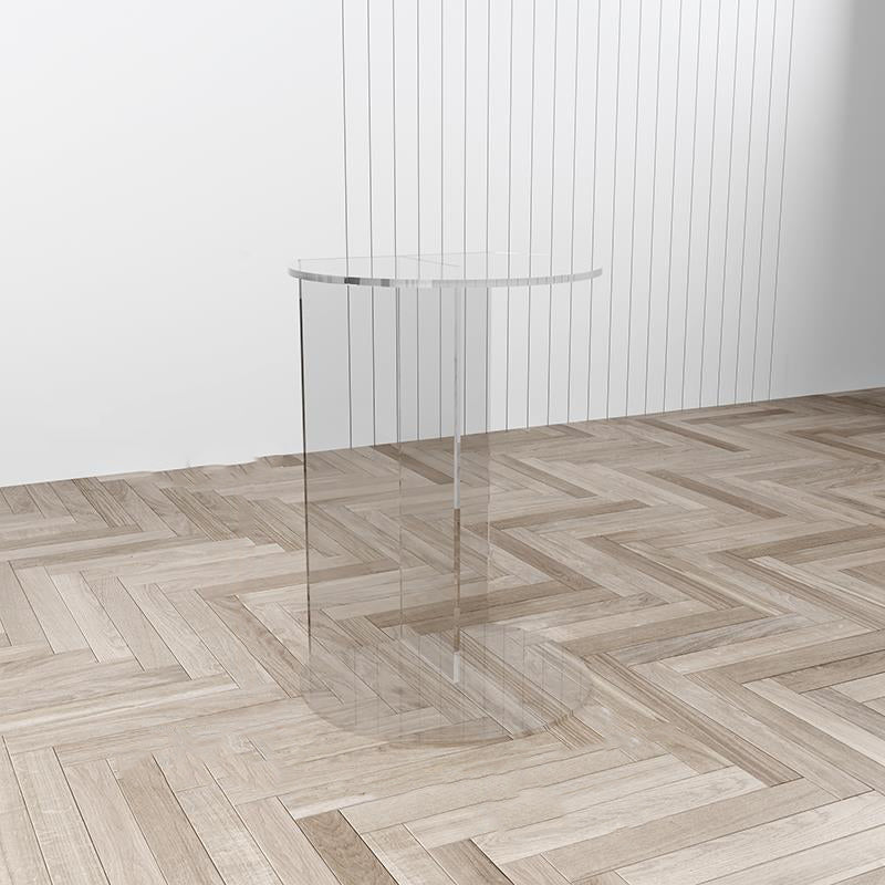 Minimalist Half-Round Acrylic End Table — Orange + Transparent Color