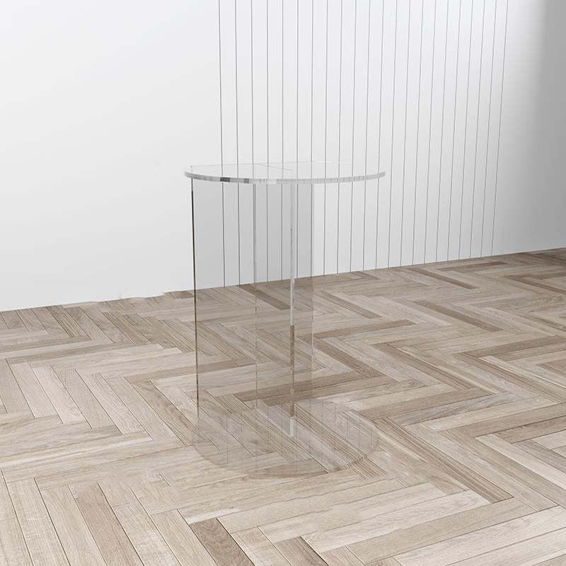 Blue minimalist end half-round end & side tables — Transparent