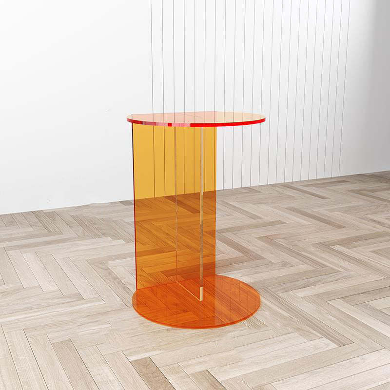 Minimalist Half-Round Acrylic End Table