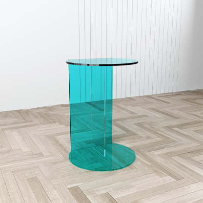 Minimalist Half-Round Acrylic End Table