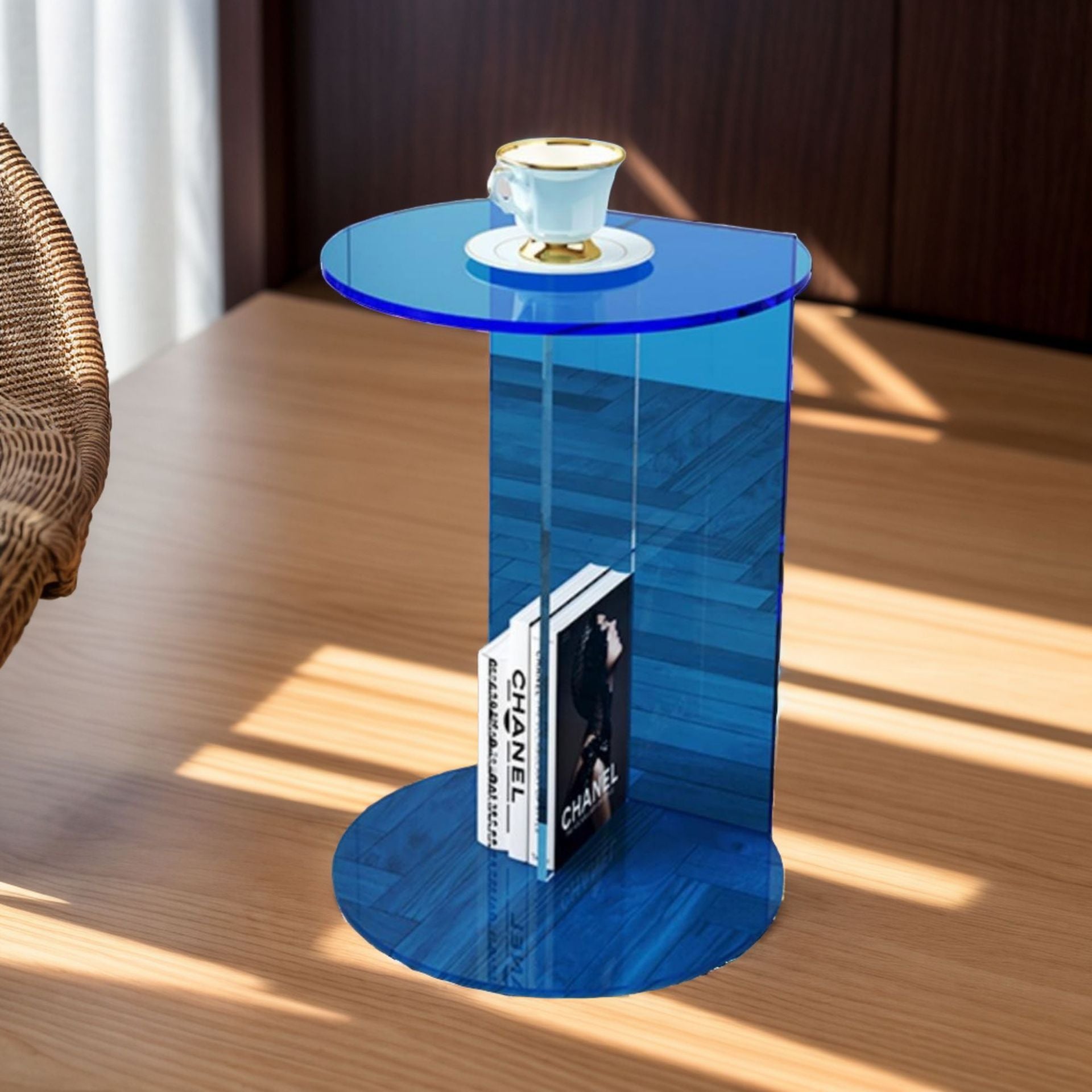 Minimalist Half-Round Acrylic End Table