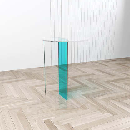 Minimalist Half-Round Acrylic End Table