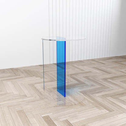 Minimalist Half-Round Acrylic End Table