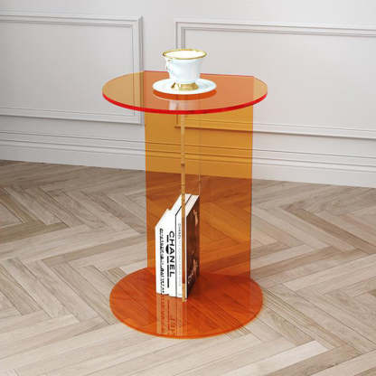 Minimalist Half-Round Acrylic End Table