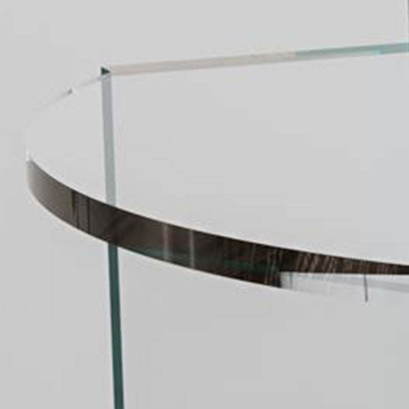 Minimalist Half-Round Acrylic End Table — Lake Blue + Transparent Color