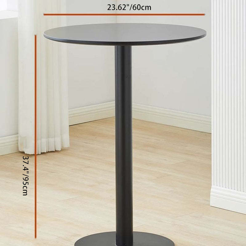Minimalist Cylinder Wood Metal End Table — Wood Color